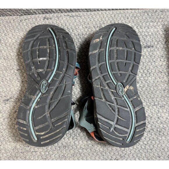 Chaco Womens 7 ZCloud X2 Rune Teal Slingback Toe-loop Hiking Sandals - J106056W - Picture 7 of 9